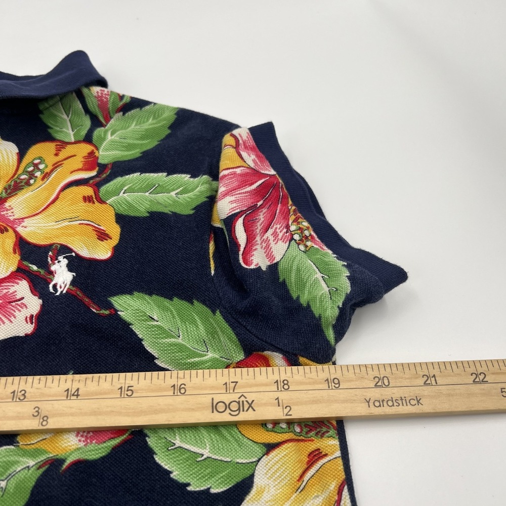 Polo Ralph Lauren Vintage Hibiscus Polo Shirt Mens S Floral Hawaiin Classic Fit - Picture 6 of 8